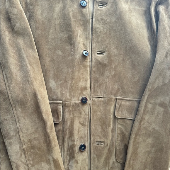 Sid Mashburn Button-Front Suede Bomber Jacket - Picture 3 of 4